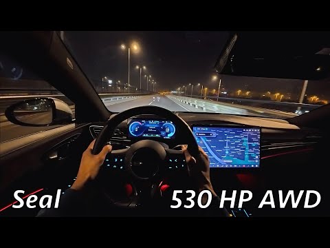 BYD Seal 2025 Night POV driving review (530 HP AWD)