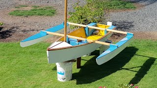 Build a Tryst 10 Trimaran Sailboat - Pt. 20 - DIY universal joint & rudder retraction system