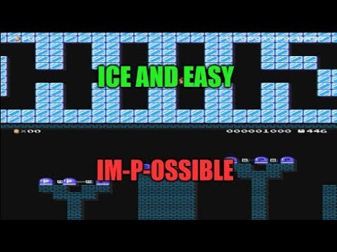 "Ice And Easy Or Im-p-ossible". Ice Themed Easy Super Mario Maker Level Or A Hard P-Switch Route