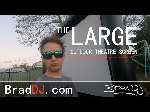 Brad DJ Outdoor Theatre Hire. The Large Outdoor Theatre Screen setup.