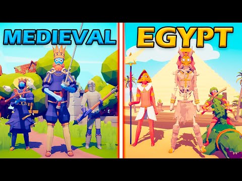 MEGA MEDIEVAL TEAM vs MEGA EGYPT TEAM - Totally Accurate Battle Simulator | TABS