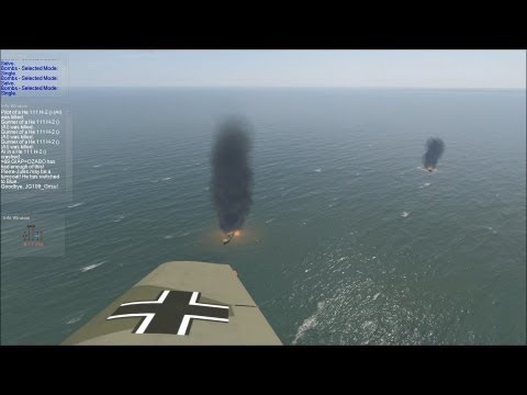 Convoy attack in the Bf 109 E-4B - Sinking 4 ships with 4 bombs