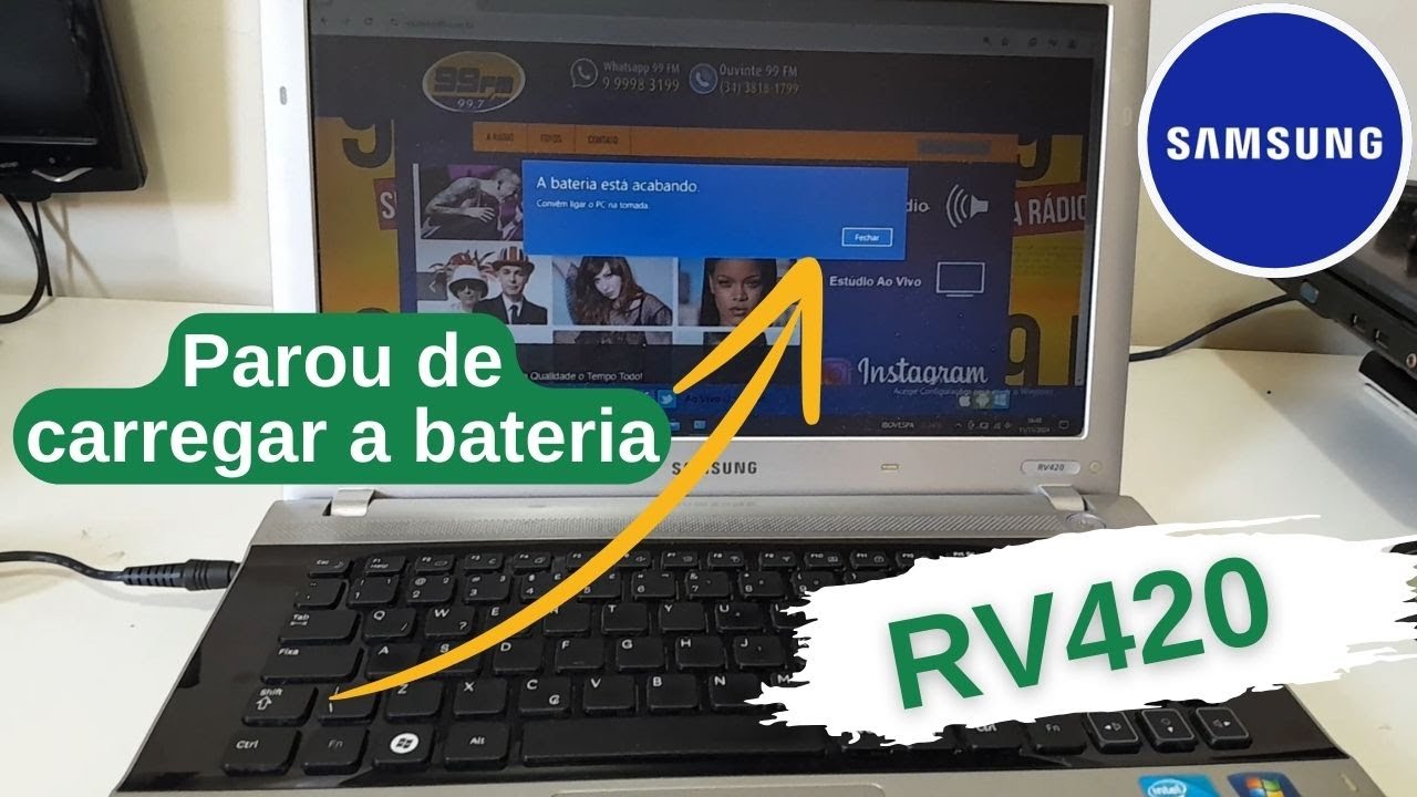 Esse notebook não me dá sossego, parou de carregar a bateria.