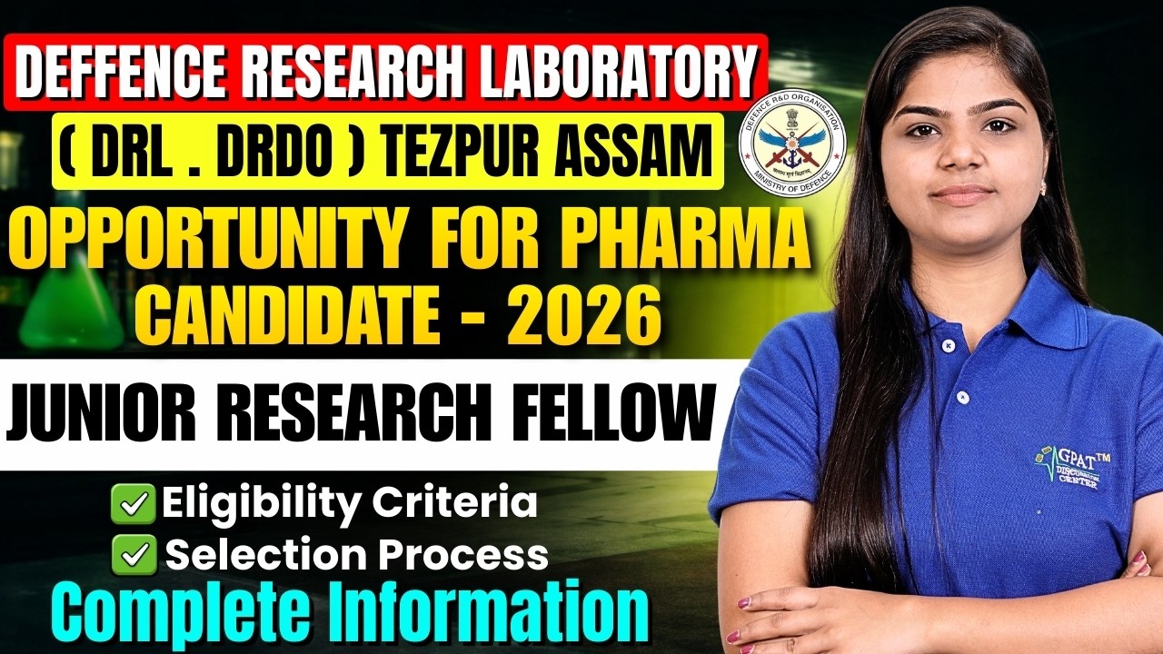 DRDO JRF Recruitment 2026 | Pharma Candidates Eligible | Full Details #job