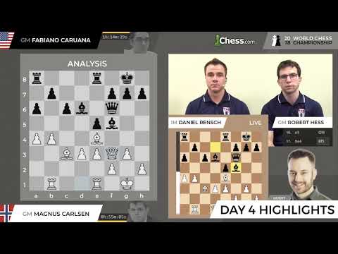 Carlsen vs Caruana (Game 4 Live Highlights): World Chess Championship