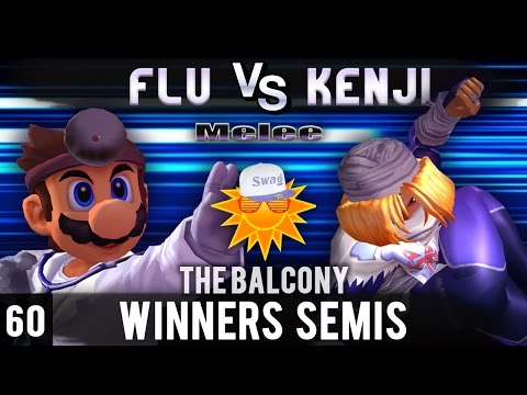 Melee @ The Balcony 60 - Winners Semis ft. Stomach Flu (Doc)  vs. Kenji (Sheik)