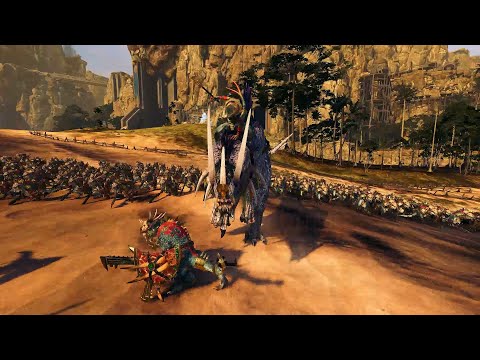 new world colonies vs lizerdman warhammer 2 cinematic battle