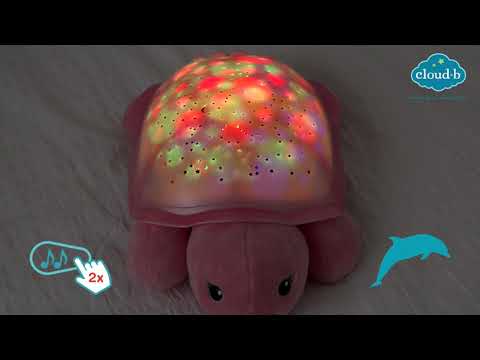 Cloud B Twinkling Twilight Turtle grojantis ir šviečiantis migdukas, mėlynos spalvos video