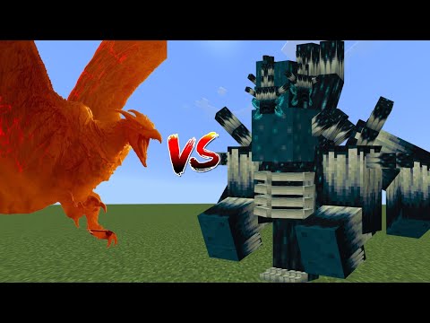 ARYTGMLITE - Rodan vs king titan warden - Minecraft mob battle- titan battle - Minecraft bedrock edition