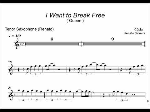 I Want To Break Free - Saxofone Tenor (Partitura / Playback)