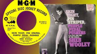 SHEB WOOLEY - Skin Tight, Pin Striped, Purple Pedal Pushers (1961)