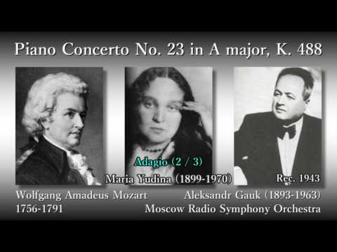 Mozart: Piano Concerto No. 23, Yudina & Gauk (1943) モーツァルト ピアノ協奏曲第23番 ユーディナ