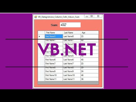 VB.NET Tutorial - How To Get The Sum Of DataGridView Column Values Using VB NET  [ With Code ]