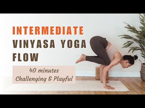 💪 Full Body Intermediate Vinyasa Flow | 40 minutes Challenging + Playful Power Yoga | Morning Yoga
