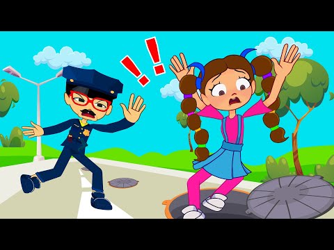 Manhole Cover is Dangerous Song 🕳️ Nick and Poli Cartoons Nursery Rhymes