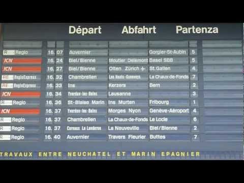 Gare de Neuchâtel, NE, Suisse - départs