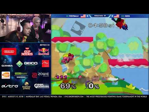 EVO 2018 - Westballz (Falco) vs HugS (Samus) - Pools Round 2 - SSBM