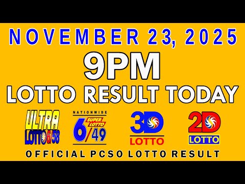 9pm Lotto Result Today PCSO November 23 2025
