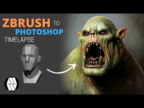 ZBrush to Photoshop Timelapse - Orc bust concept