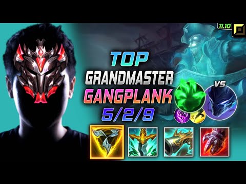 GrandMaster Gangplank TOP vs Nocturne - 천상계 장인 탑 갱플랭크 템트리 룬 트포 착취 ガングプランク Гангпланк - LOL KR 11.10
