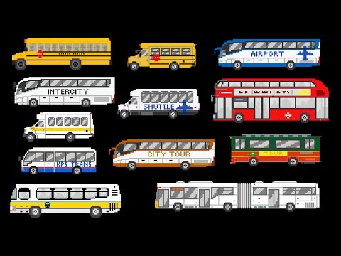 Buses - Street Vehicles - The Wheels on the Bus - The Kids' Picture Show (Fun & Educational)