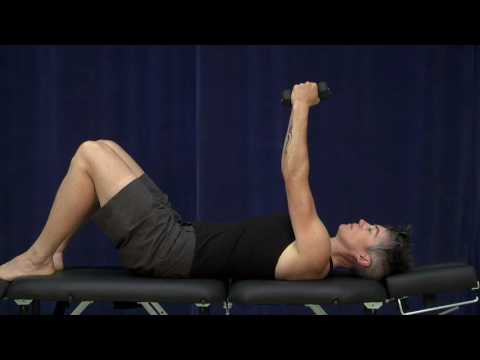 Pectorals strengthening (supine)* - YouTube video thumbnail.