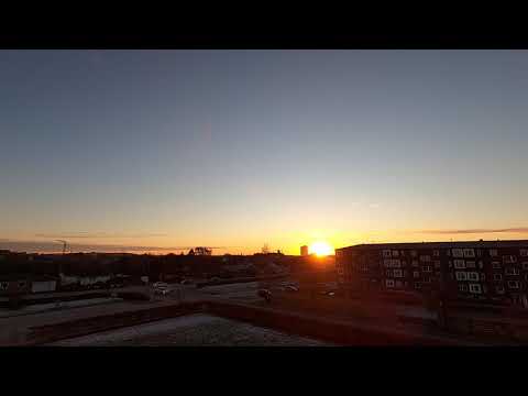 Dejlige Danmark. Solnedgang over Nørresundby og Aalborg