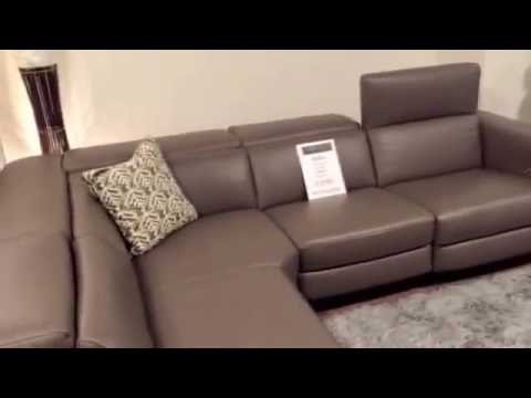 Showing of leather corner sofa