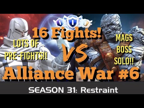 MCOC - Alliance War - Season 31 - War #6 - 16 Fights!! - Magneto X VS Korg (Mixmaster) + Boss!!