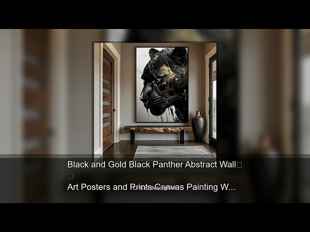 Vídeo relacionado con CAOXTART Black Panther Posters and Prints Black and Gold Canvas Wall Art Abstract Animals Painting Pictures for Home Decor Artwork 20x30cm Frameless