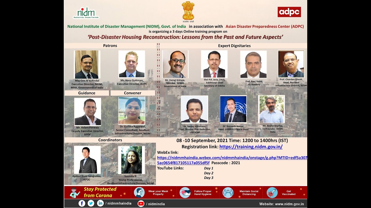 Online Course on Post Disaster Housing Reconstruction- Lessons from the Past and Future Aspects.IN