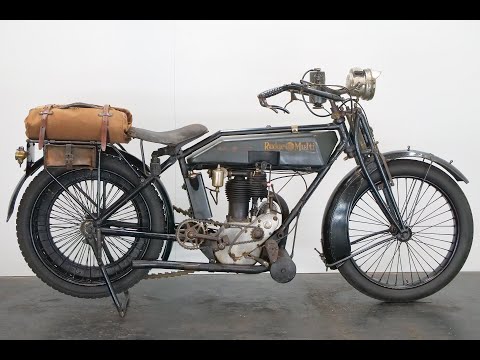 Rudge Multi 500cc 1919 1 cyl ioe - start up - 4K