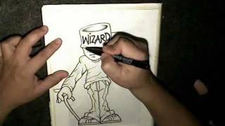 How to Draw----Graffiti Character---1- (BY WIZARD)