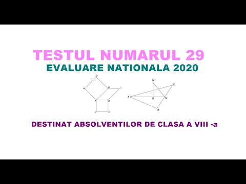 TESTUL  29 EVALUARE NATIONALA MATEMATICA MEC 2020