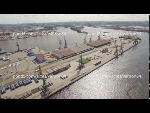 The big port St.-Petersburg, aerial view