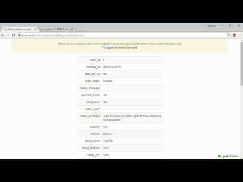 Ecommerce website project in php and mysql handle CCAvenue response part11