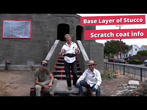 Apply the first coat of stucco