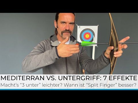 Bogensport Technik: Grifftechniken in die Sehne - 7 Effekte von Mediterran vs. 3 Unter
