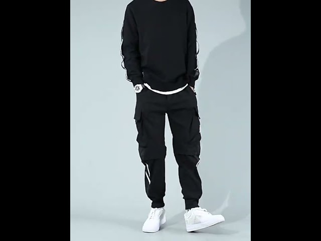 Vídeo relacionado con XKBHYD Pantalones de paracaídas para mujer Y2K, holgados, estilo gótico, cintura elástica, pantalones harén, bolsillos tipo cargo, Morado (, M