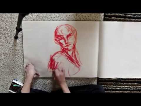 Four Figure Sketches (Oil Pastel)