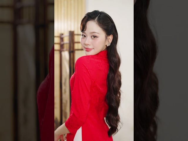 ED26B519 - Sét bộ áo dài lụa hoa