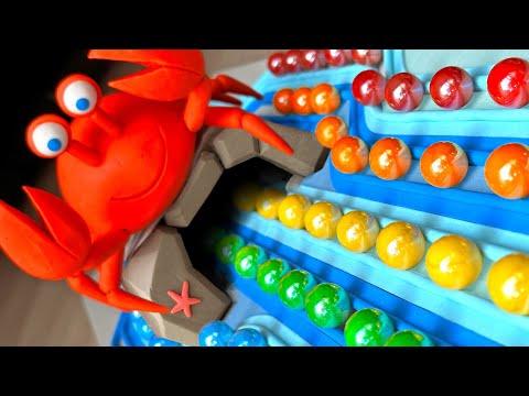 Marble Run Race Plasticine Crab ASMR Pop Tube