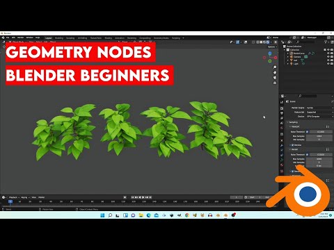 blender geometry nodes tutorial (modeling plant )|blender beginners