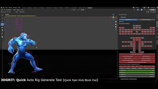 Auto Rig Animation Test - Spin Kick