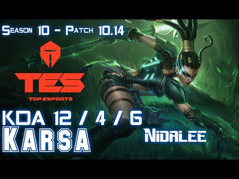 TES Karsa NIDALEE vs LEE SIN Jungle - Patch 10.14 KR Ranked