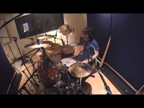 drummer Ken Mary in the studio