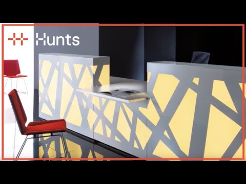 Banque d'accueil rétro-éclairée ZIG ZAG - design innovant avec LED programmable et modules PMR_9