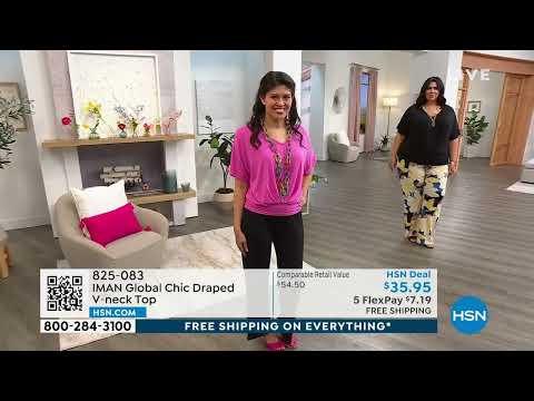 IMAN Global Chic Draped Vneck Top