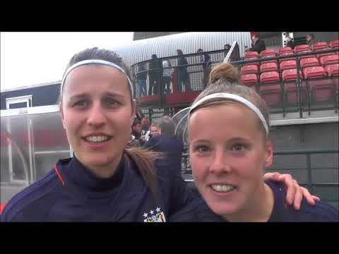 Laura De Neve en Laura Deloose na RSC Anderlecht - KRC Genk Ladies op 01.05.2018