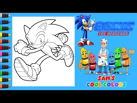 Coloring Sonic The Hedgehog Coloring Page Markers | Sonic The Hedgehog Movie Coloring Book Page